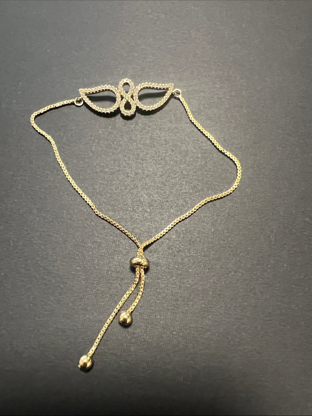 Source Unknown Gold Butterfly Accent Adjustable Pendant Necklace